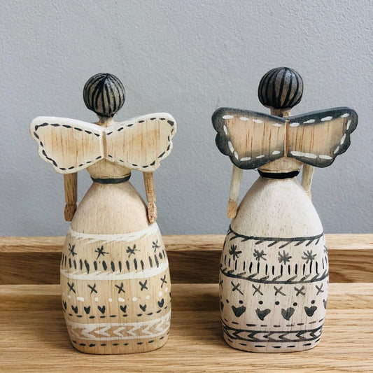 Folk Art Wooden Angel Christmas Decoration-ad&i