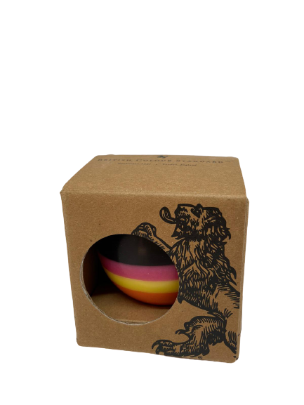 Orange Flame, Neyron Rose, Sulphur Yellow and Jet Black Small Stripe Ball Candle-ad&i