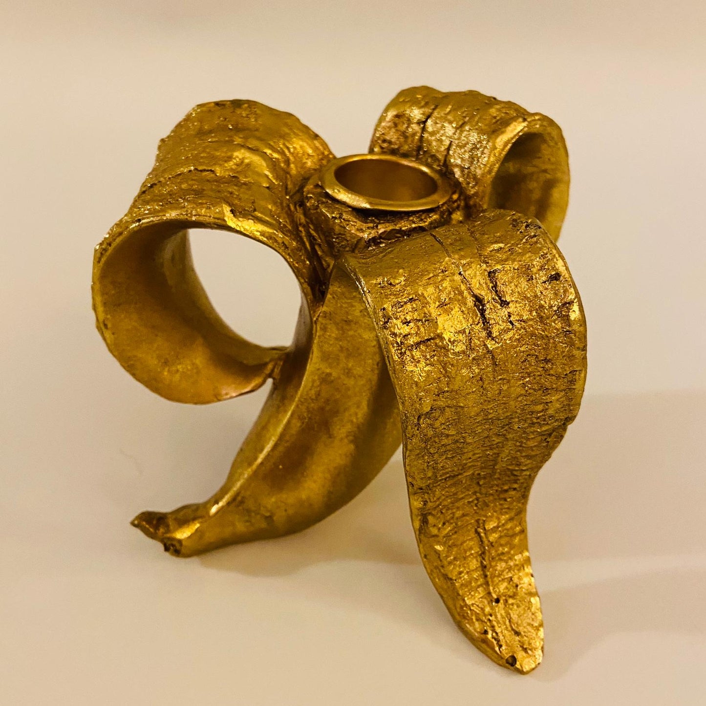 Gold Peeled Banana Candlestick Holder-ad&i