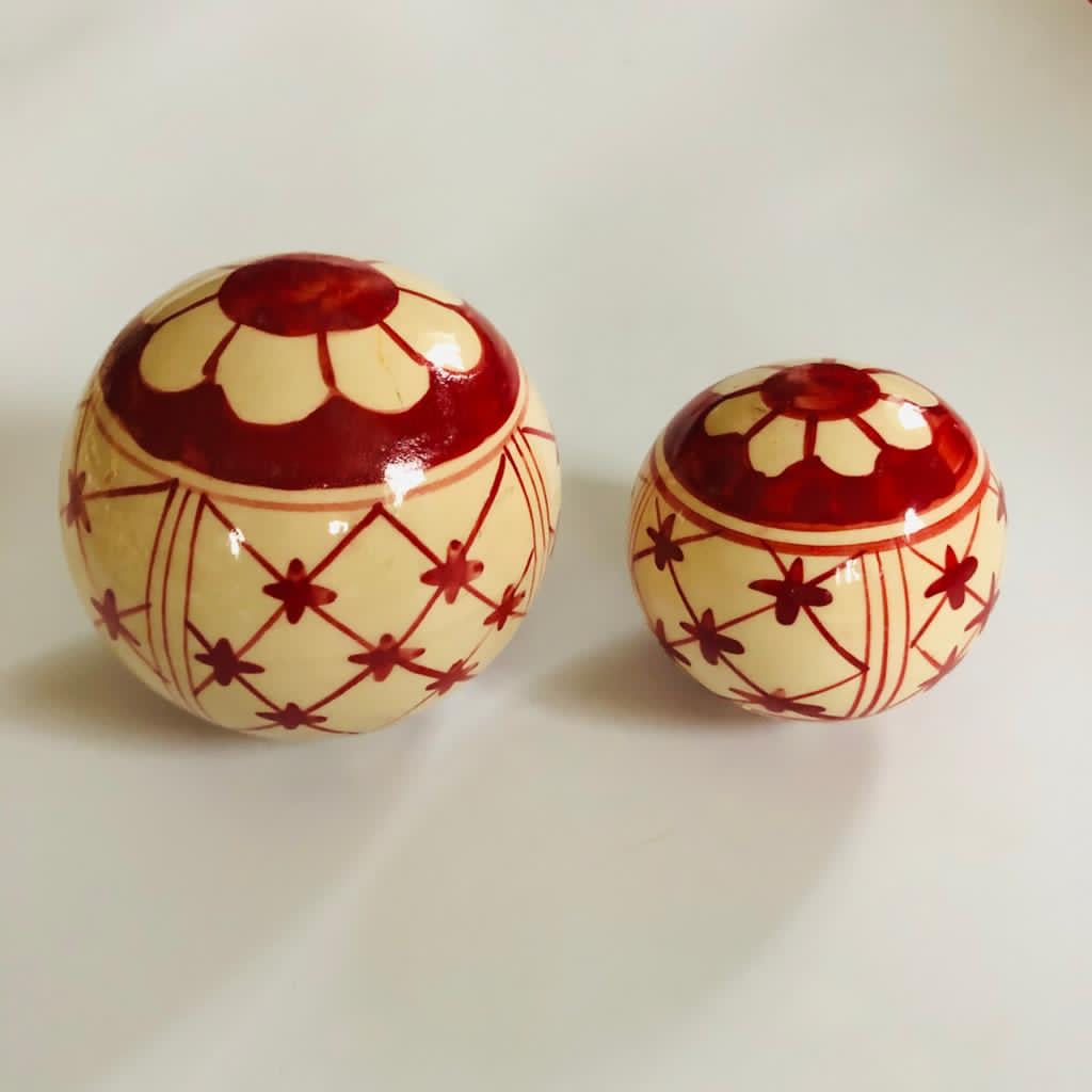 Hand Decorated Stoneware Decorative Balls-ad&i