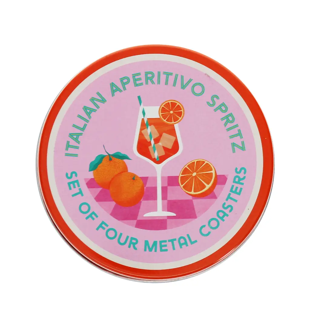 Aperitivo Spritz Metal Coasters - Set of Four