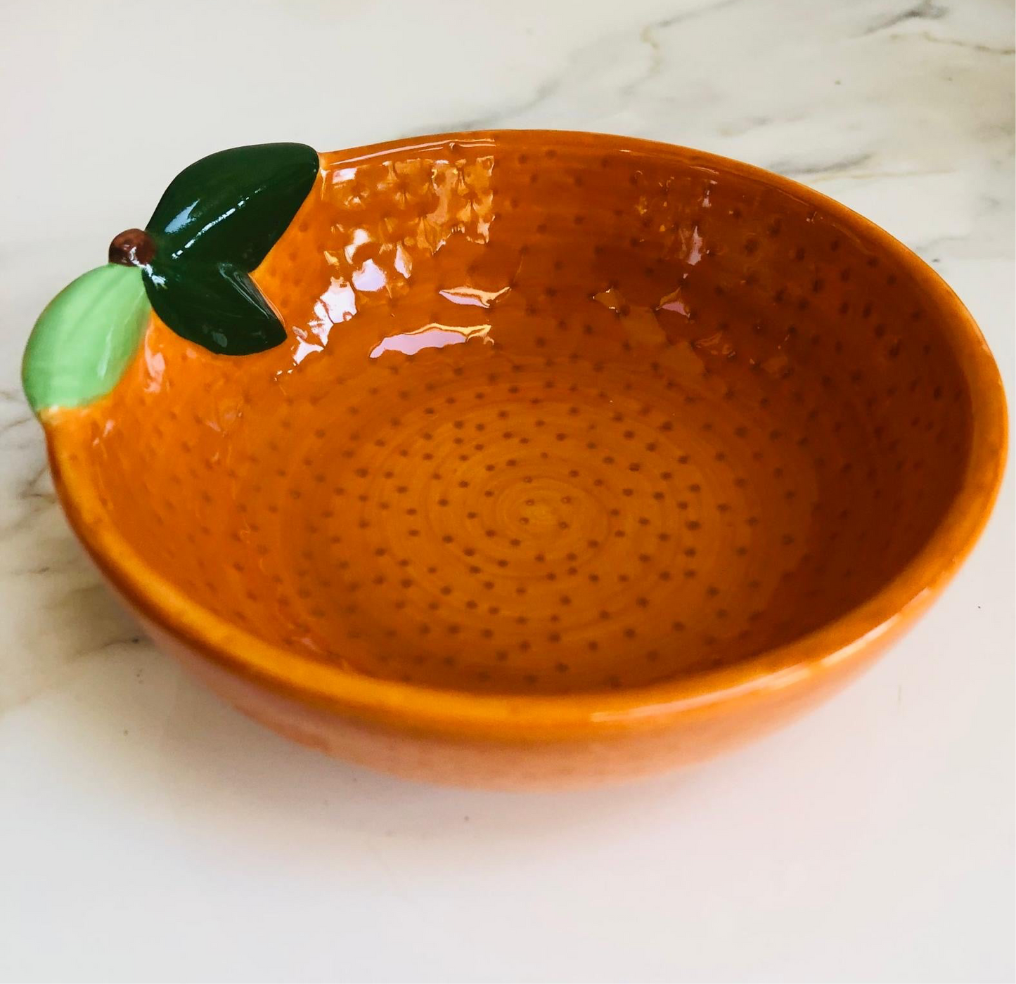 Ceramic Orange Storage Bowl