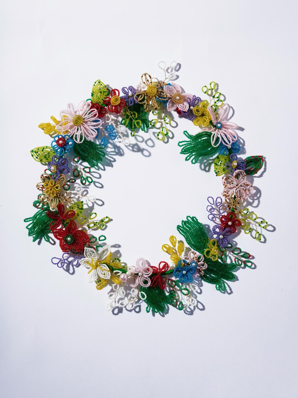 Beaded Floral Wreath