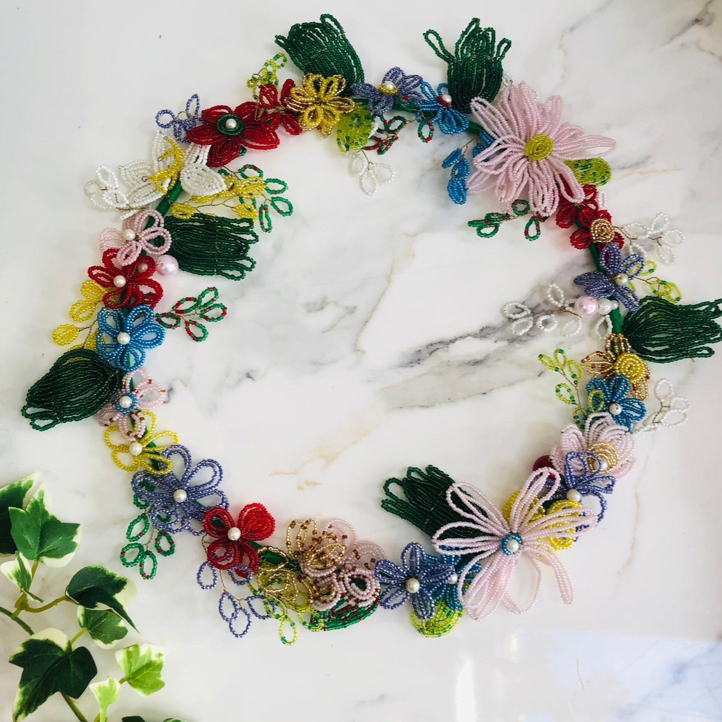 Beaded Floral Wreath
