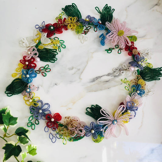 Beaded Floral Wreath