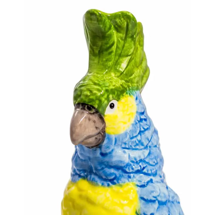 Parrot on a Perch Ceramic Vase
