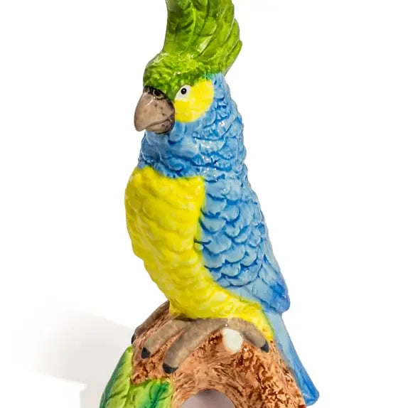 Parrot on a Perch Ceramic Vase