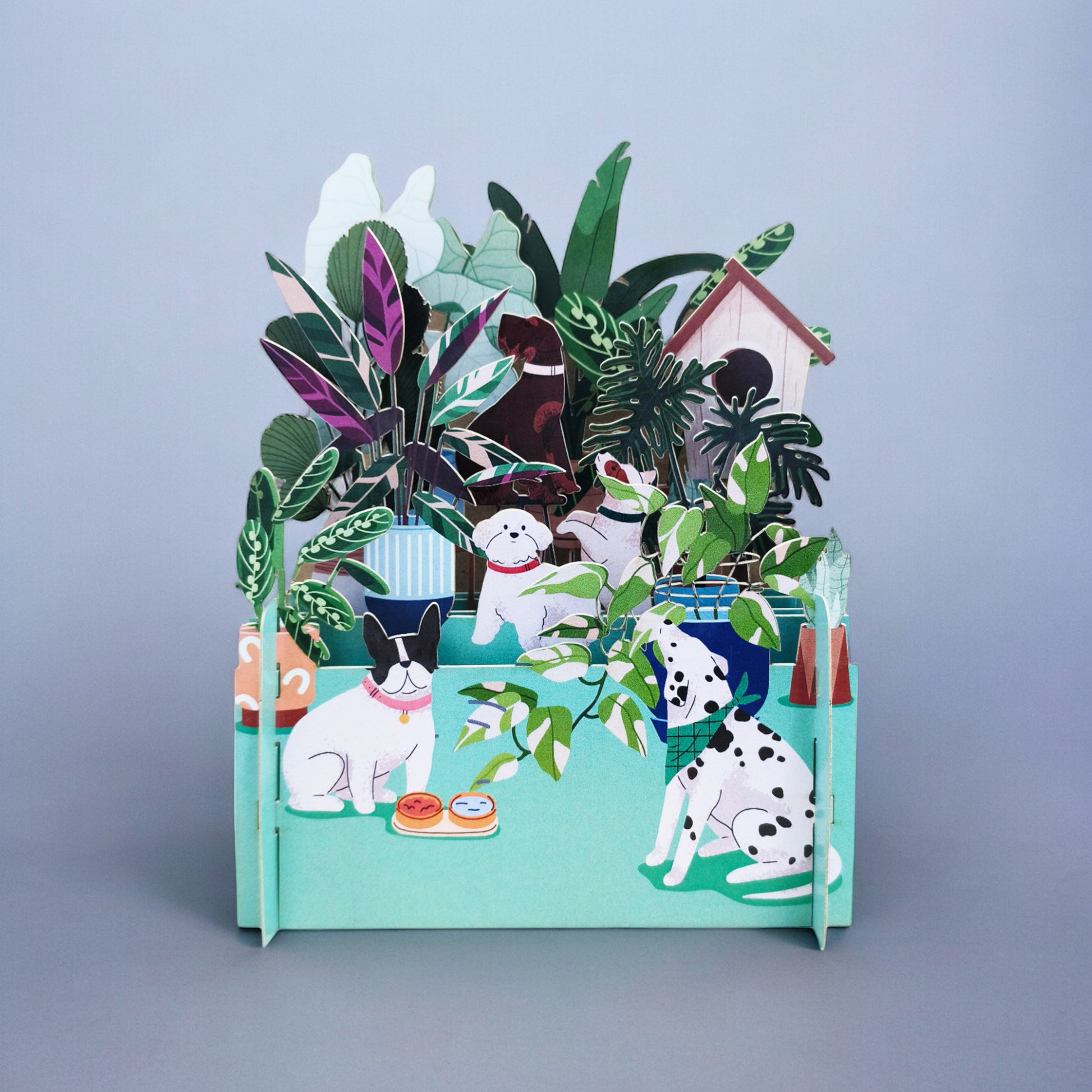 Botanical Dogs 3D Pop Up Card - ad&i