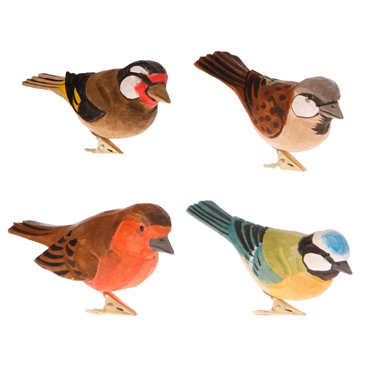Wooden British Birds Clips