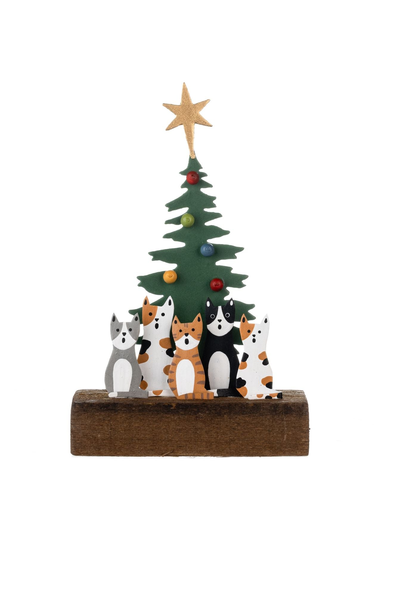 Cats Singing Xmas Carols - Handcrafted Freestanding Metal Decoration - ad&i