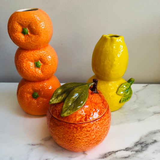 Ceramic Orange Storage Jar - ad&i