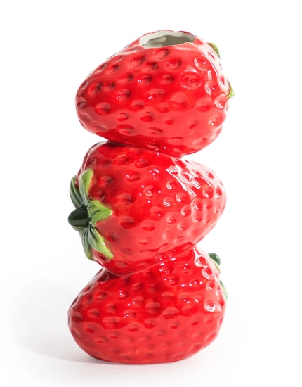 Strawberry Stack Ceramic Stem Vase