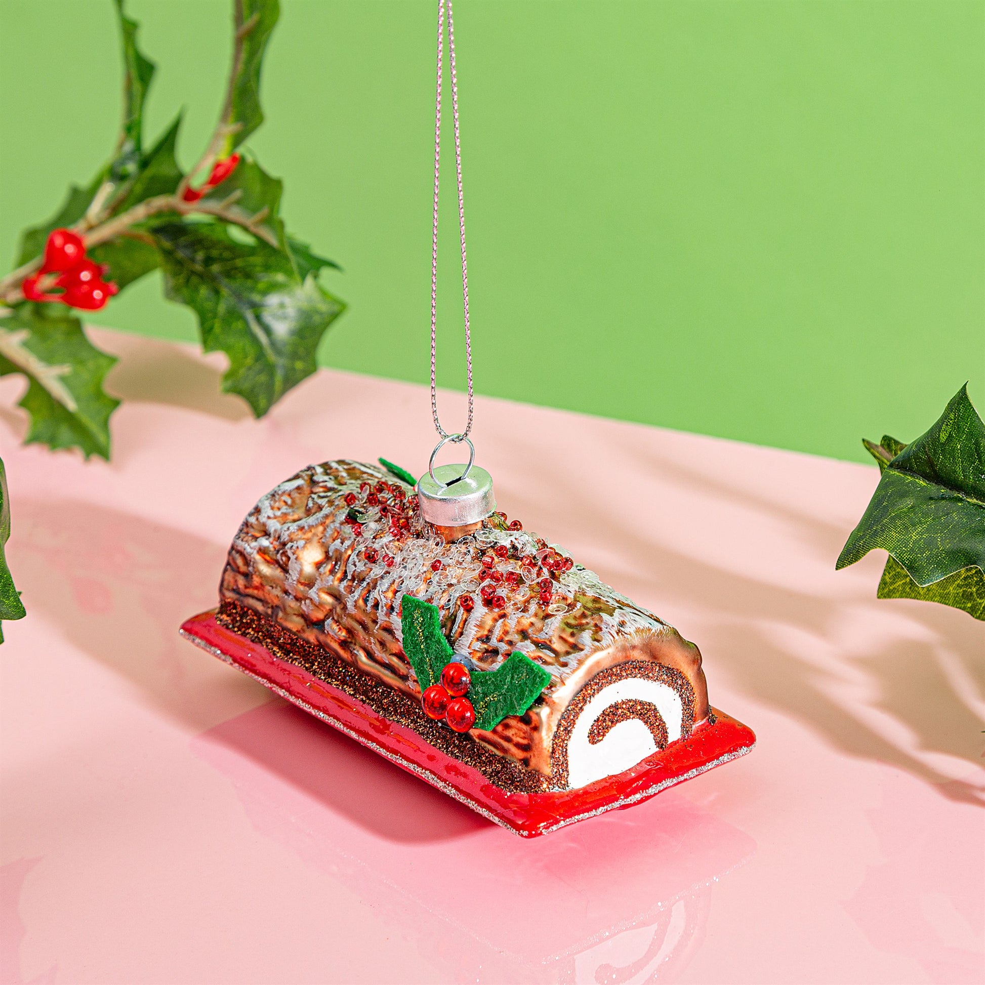 Chocolate Yule Log Christmas Tree Bauble - ad&i