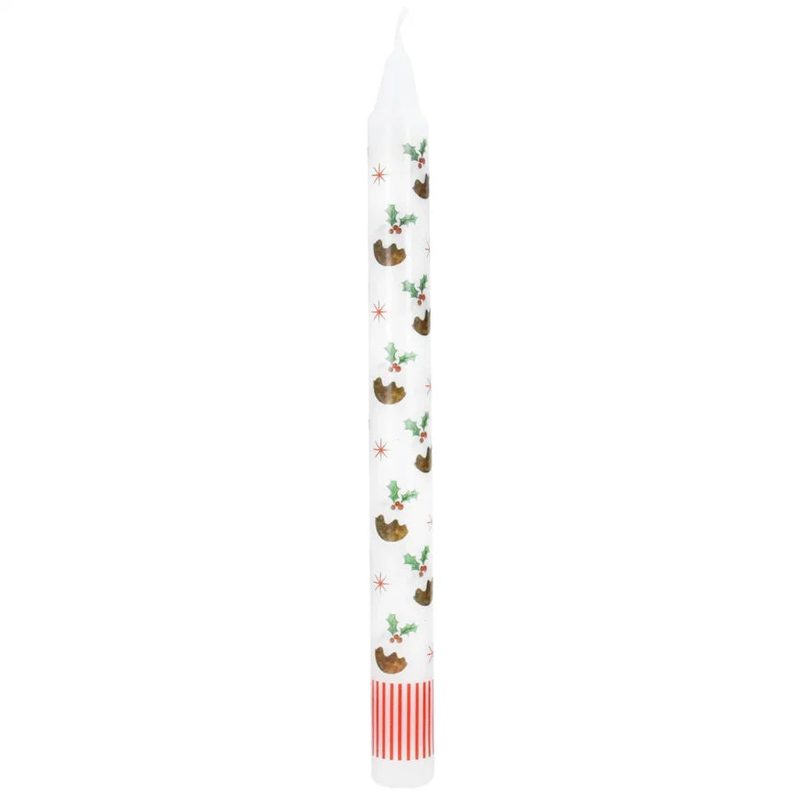 Christmas Puddings Dinner Candles - Two Pack