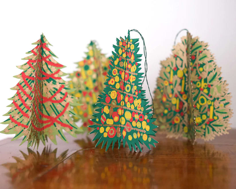 Decorated Trees Paper Ornaments - ad&i