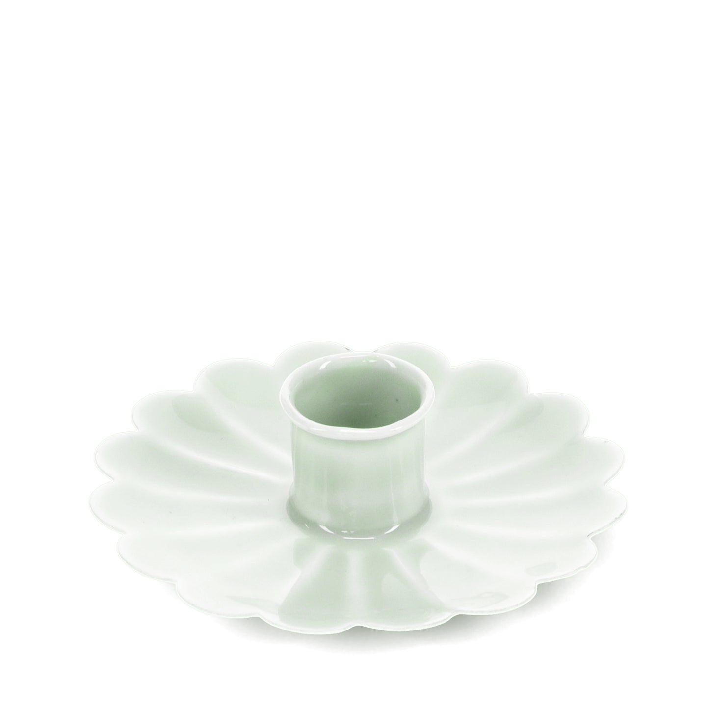 Enamel Flat Flower Candle Holder - Light Grey - ad&i