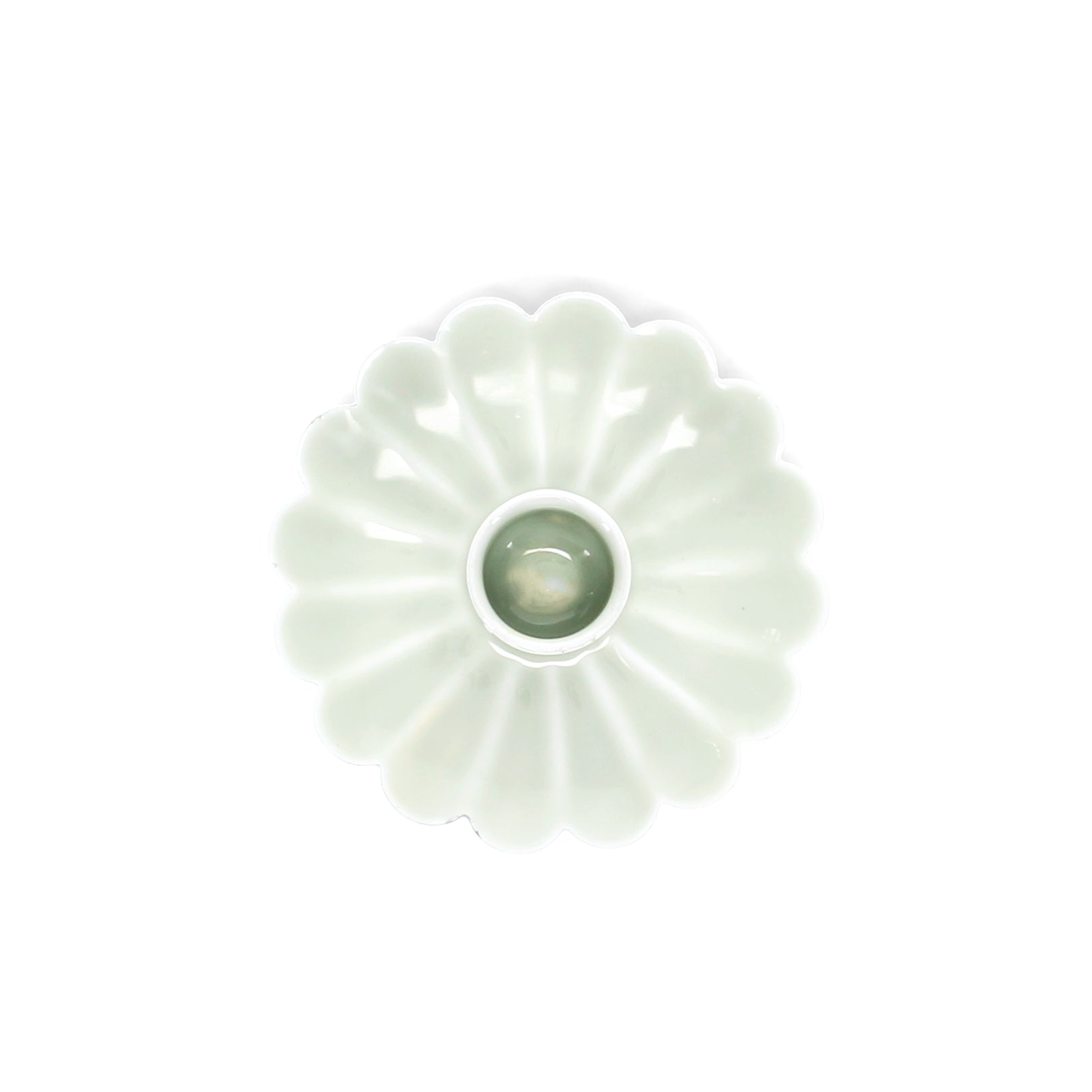 Enamel Flat Flower Candle Holder - Light Grey - ad&i