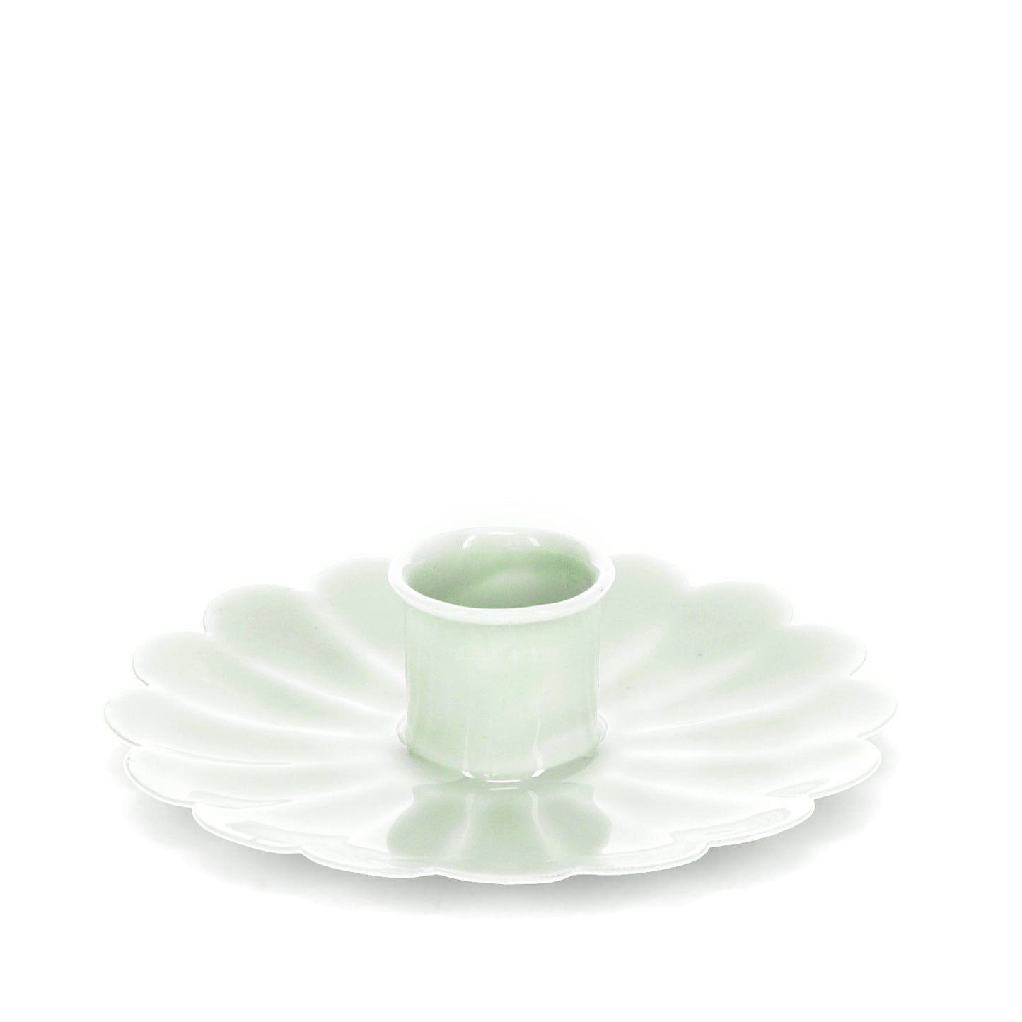 Enamel Flat Flower Candle Holder - Light Grey - ad&i