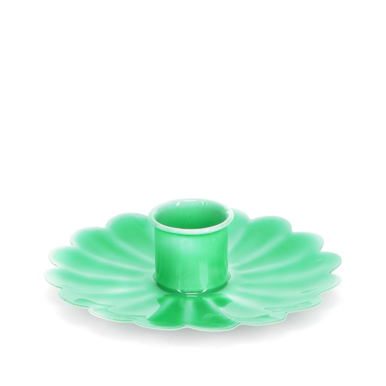 Enamel Flat Flower Candle Holder - Green - ad&i