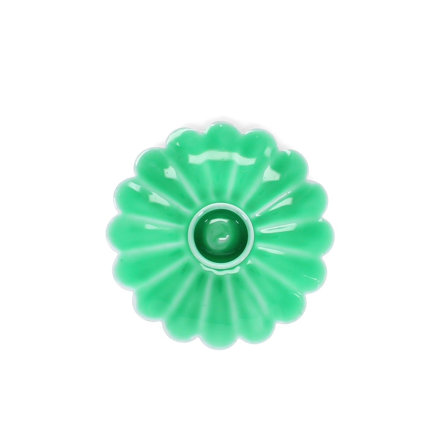Enamel Flat Flower Candle Holder - Green - ad&i