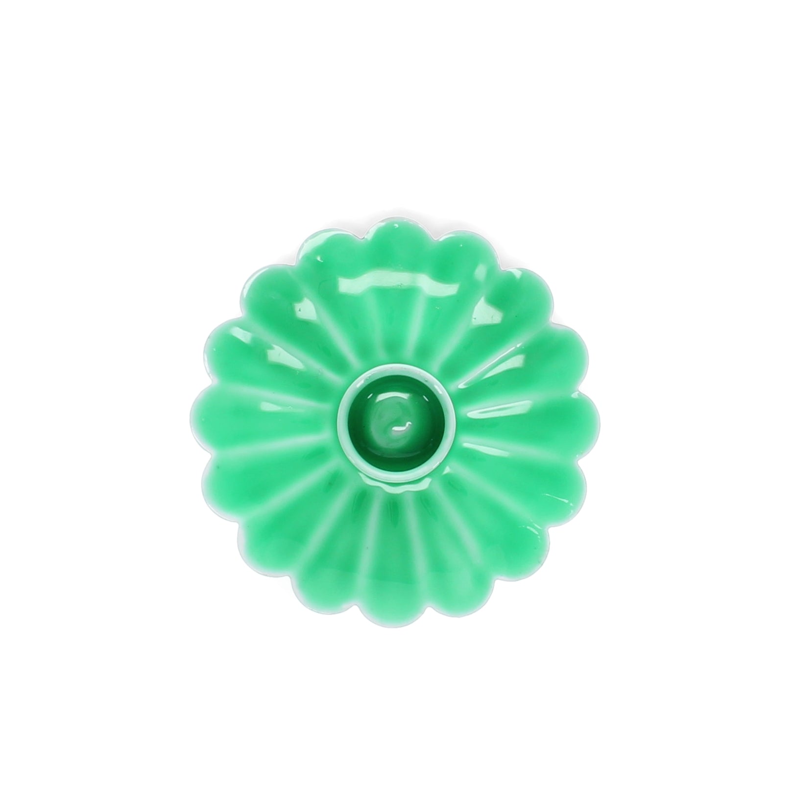 Enamel Flat Flower Candle Holder - Green - ad&i