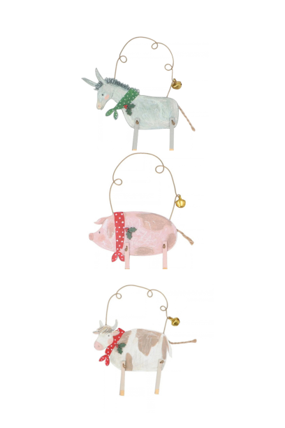 Farm Animal Wooden Christmas Tree Decoration