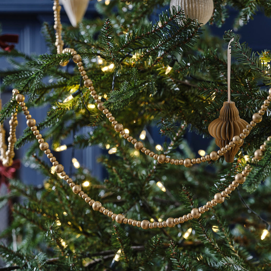 Gold Wooden Beaded Garland - ad&i