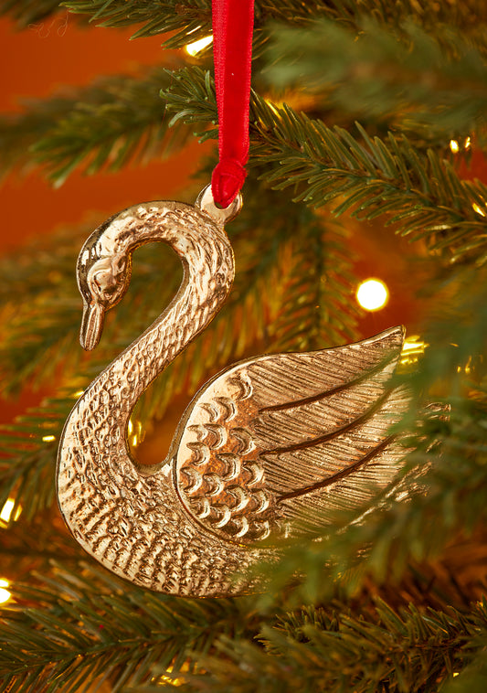 Gold Metal Swan Decoration