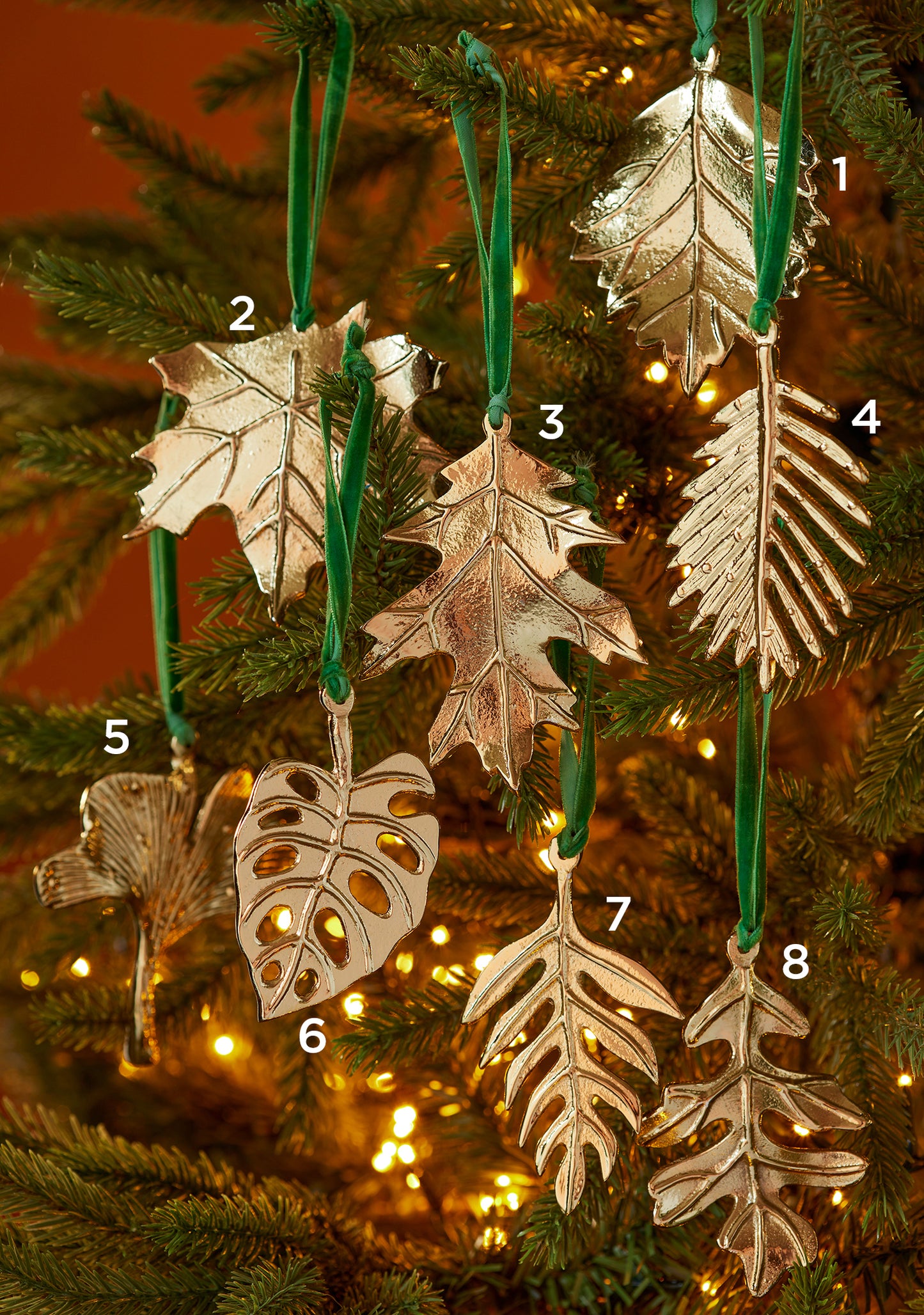 Gold Metal Botanical Leaf Decoration