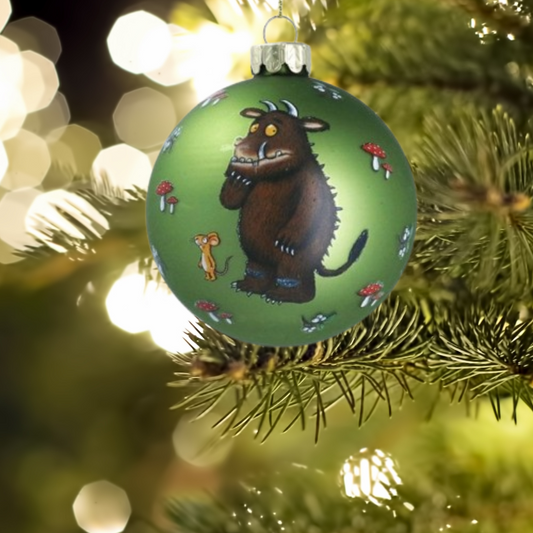 Gruffalo and Mouse Matt Apple Glass Bauble