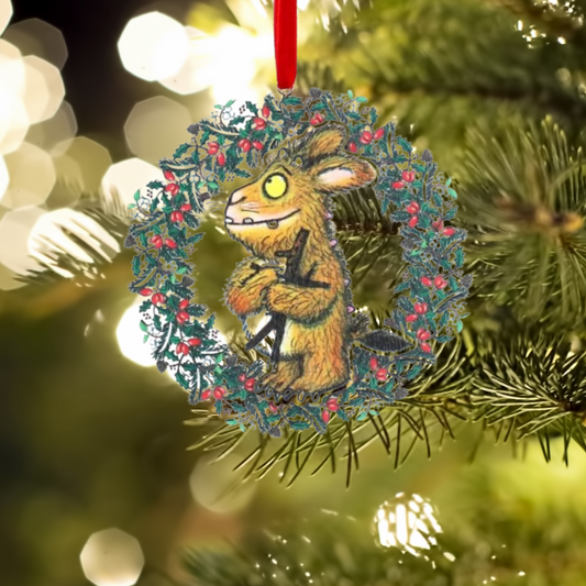 Gruffalo and Gruffalo's Child Wreath Wooden Christmas Tree Decoration - ad&i