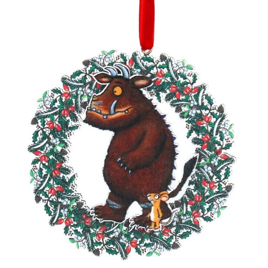 Gruffalo and Mouse Wreath Wooden Christmas Tree Decoration - ad&i