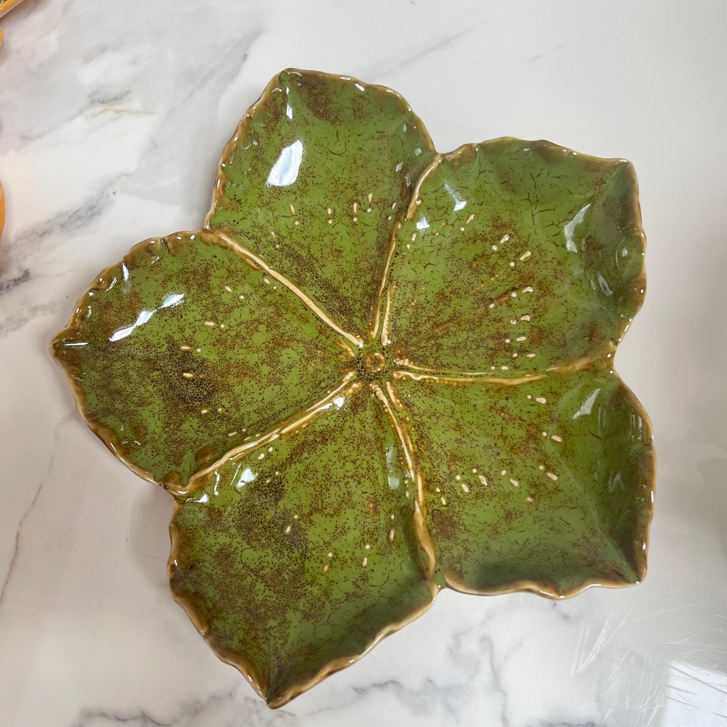 Hibiscus Leaf Shaped Ceramic Trinket Plate