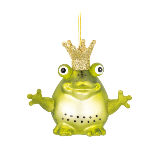 King Frog Glass Christmas Tree Bauble