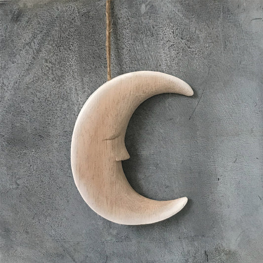Wooden Decorative Hanging Crescent Moon - ad&i