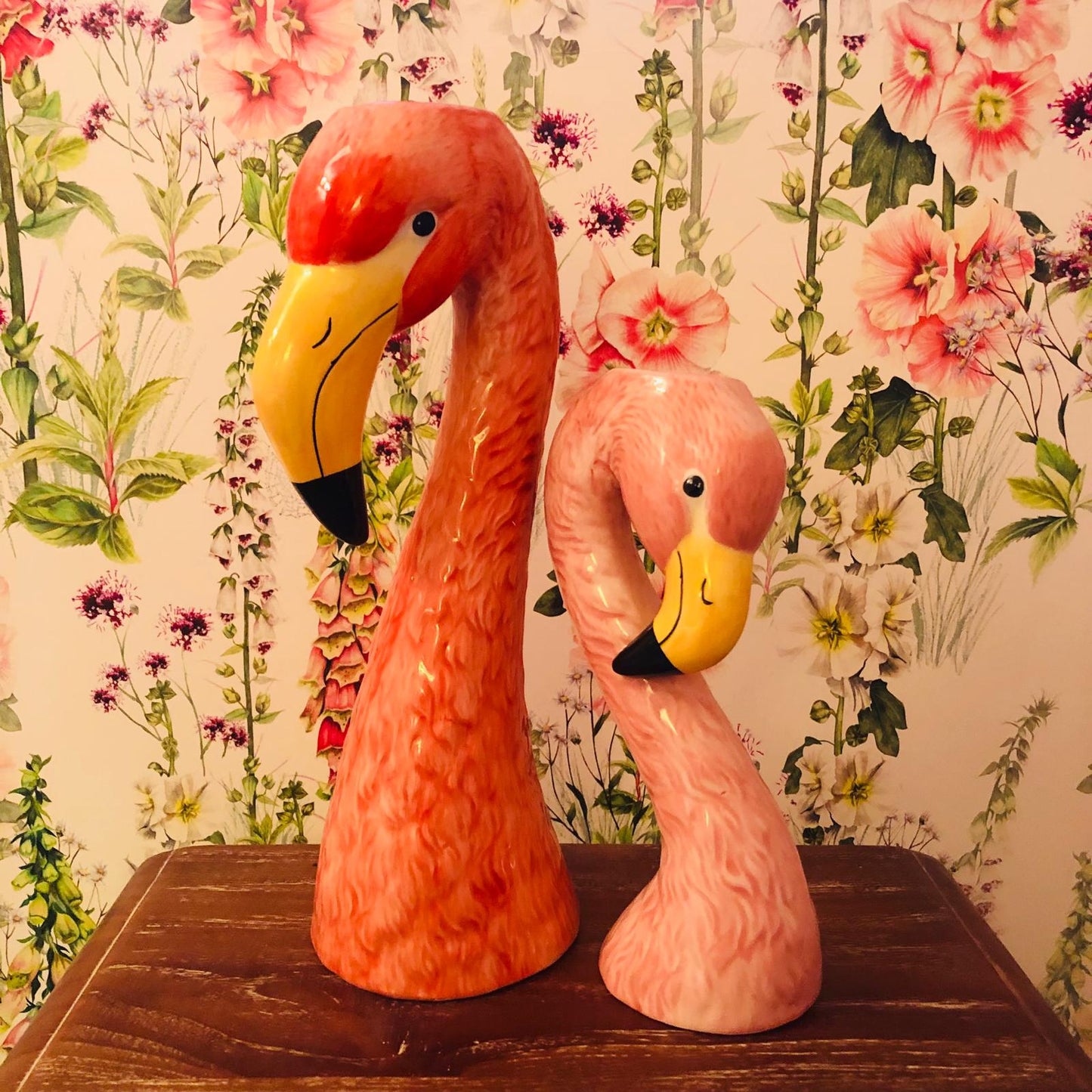 Large Pink Flamingo Head Vase