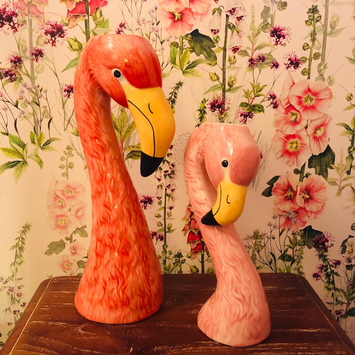 Large Pink Flamingo Head Vase