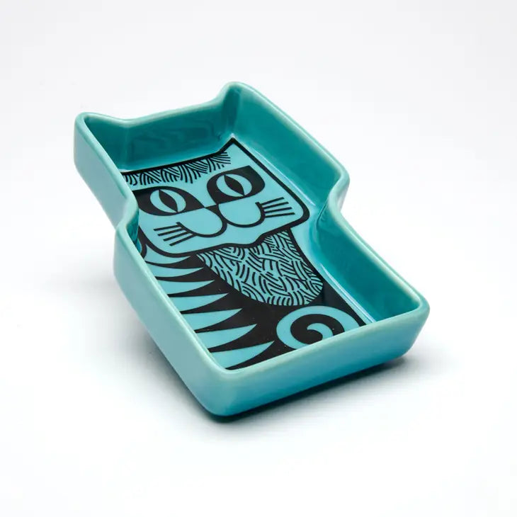 Magpie x Hornsea Teal Cat Trinket Dish - ad&i