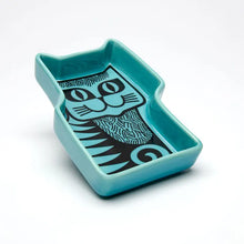 Load image into Gallery viewer, Magpie x Hornsea Teal Cat Trinket Dish - ad&amp;i