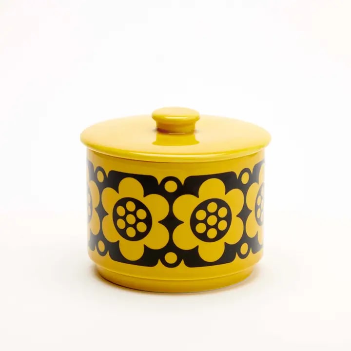 Magpie x Hornsea Lidded Bowl Yellow Geo Flower - ad&i