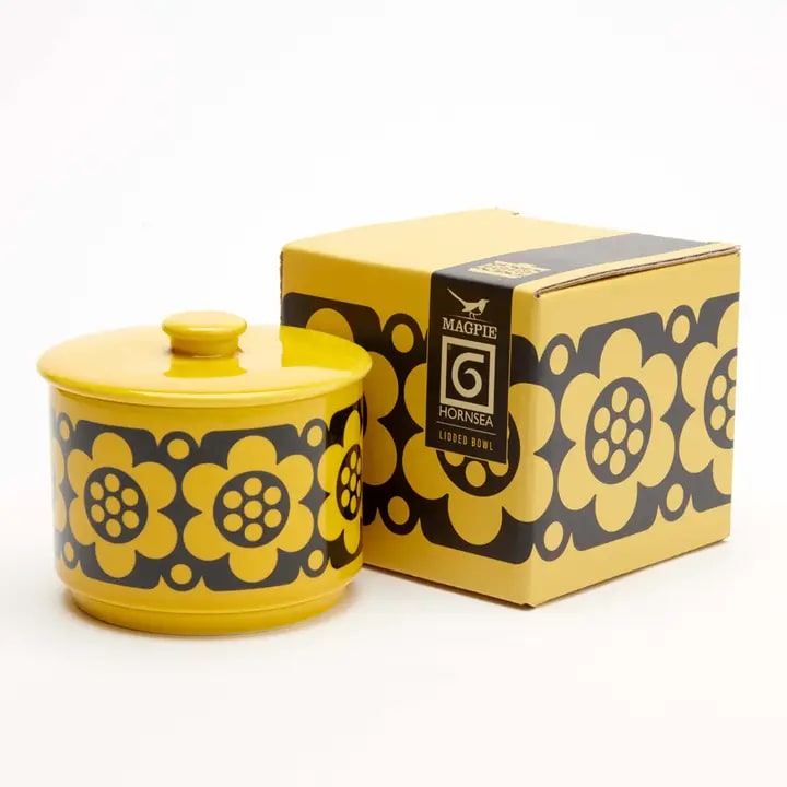 Magpie x Hornsea Lidded Bowl Yellow Geo Flower - ad&i