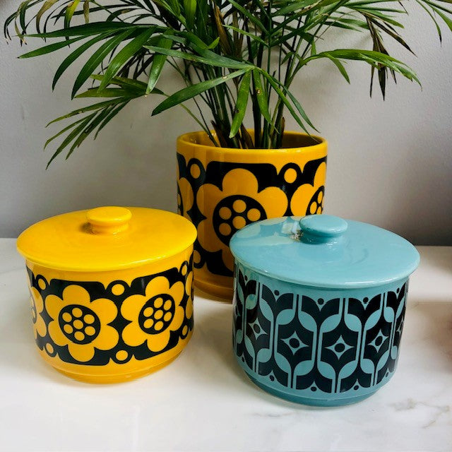 Magpie x Hornsea Lidded Bowl Yellow Geo Flower - ad&i