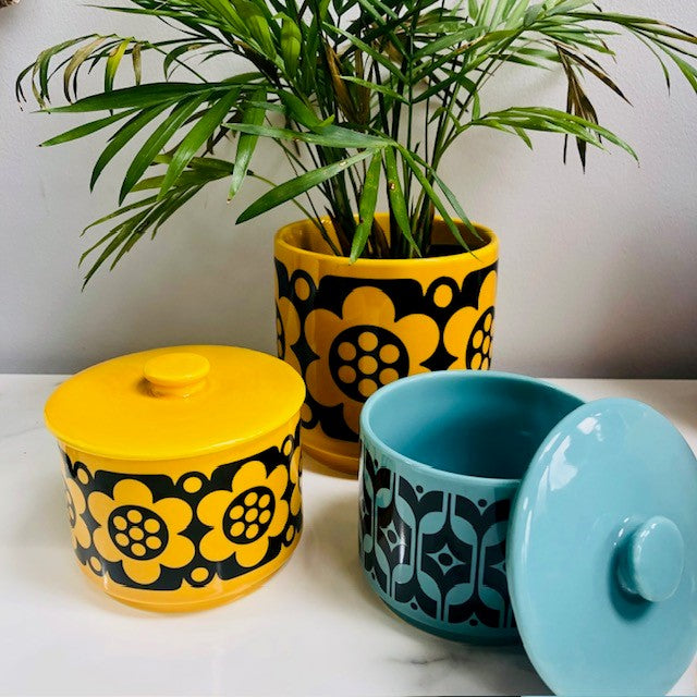 Magpie x Hornsea Lidded Bowl Yellow Geo Flower - ad&i