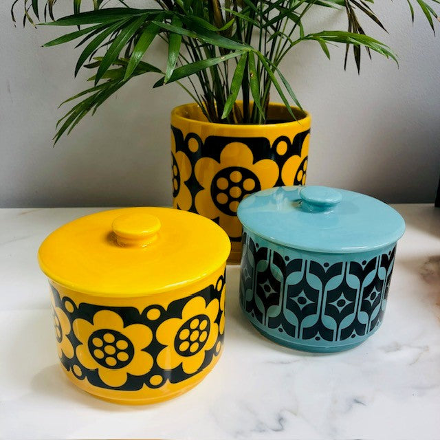 Magpie x Hornsea Lidded Bowl Yellow Geo Flower - ad&i