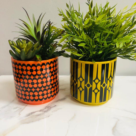 Magpie x Hornsea Geo Chartreuse Medium Plant Pot - ad&i