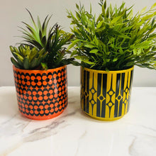 Load image into Gallery viewer, Magpie x Hornsea Geo Chartreuse Medium Plant Pot - ad&amp;i