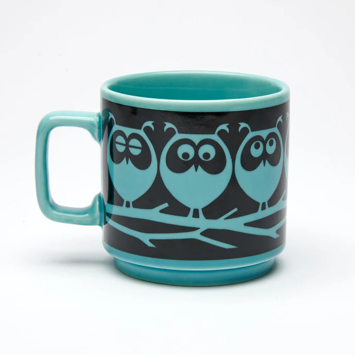 Magpie x Hornsea Mug Owls on a Branch Teal