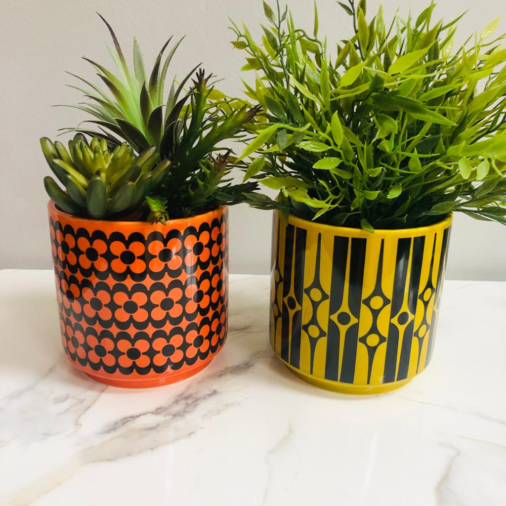 Magpie x Hornsea Repeat Flower Orange Medium Plant Pot - ad&i