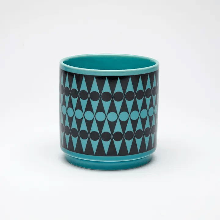 Magpie x Hornsea Teal Backgammon Small Plant Pot - ad&i