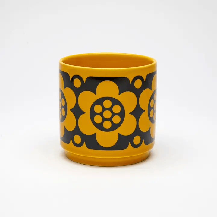 Magpie x Hornsea Yellow Geo Flower Small Plant Pot - ad&i
